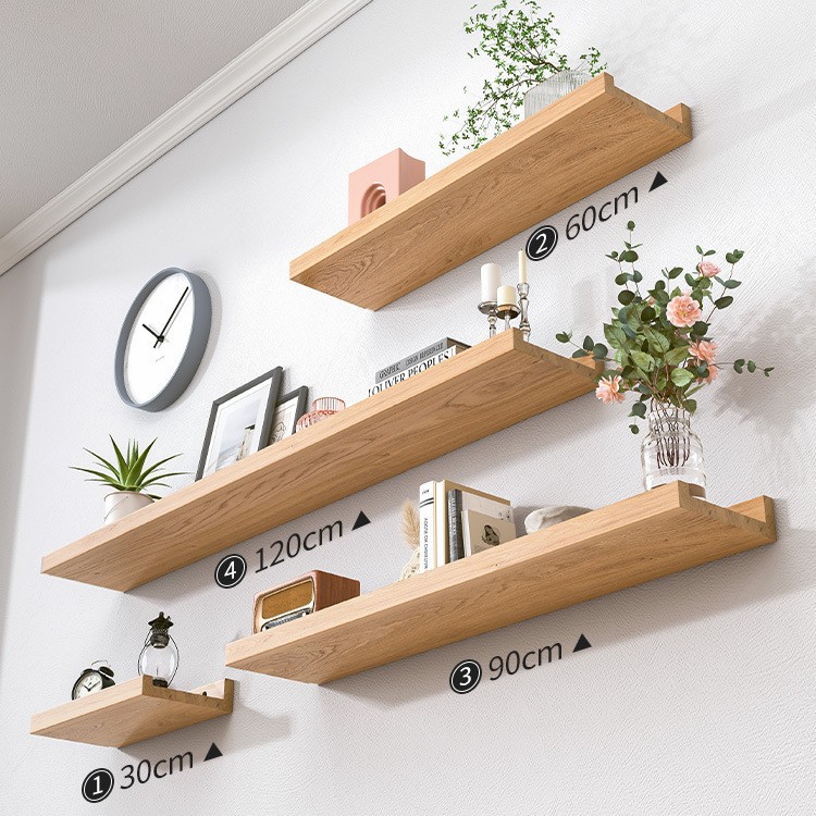 Práctico estante de la pared estante de la partición estante colgante de pared sala de estar TV decoración de la pared de una palabra tablero de madera