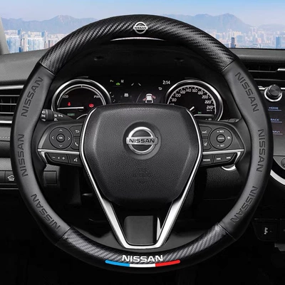 Steering wheel cover steering wheel cover leather handlebar - nissan-round