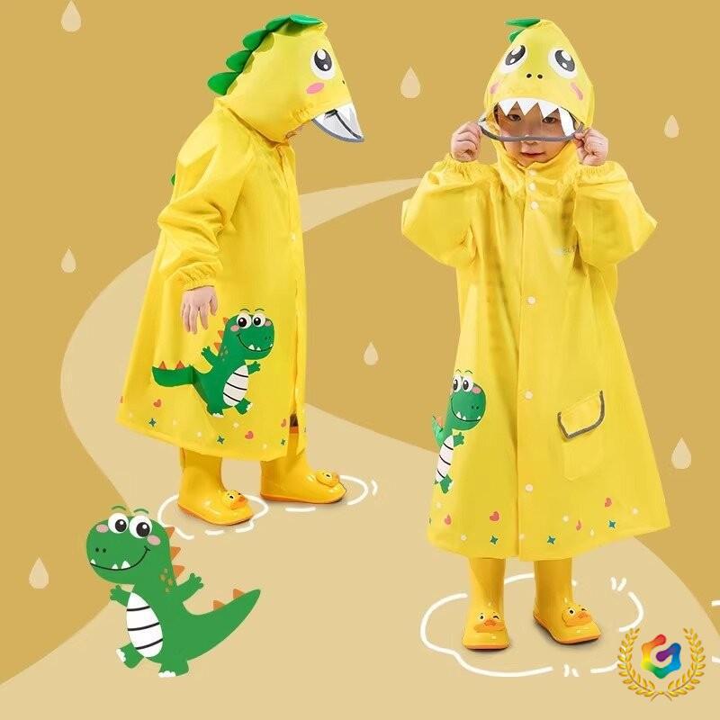 Children's Raincoat for Boys Aged 6-12, Cartoon Design with Backpack Space, Full-Body Protection Against Heavy Rain, Single-Person Use