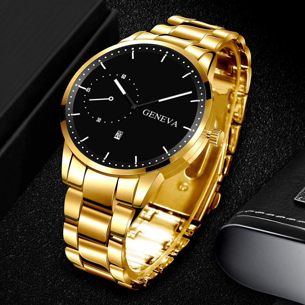 Creative steel belt for leisure, calendar, quartz watches, men's watch