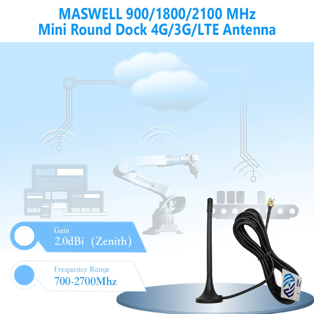Мощность Maxwell AN_GSM_016L 900/1800/2100 МГц мини-круглая база 4G/3G/LTE антенна
