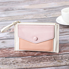 2023新款女士拼色钱包零钱包 女超薄短款卡包手拿包学生包