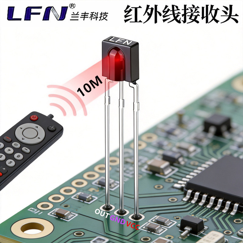 遥控器接收头5*5小尺寸红外接收器0038A小体积接收器1538接收头