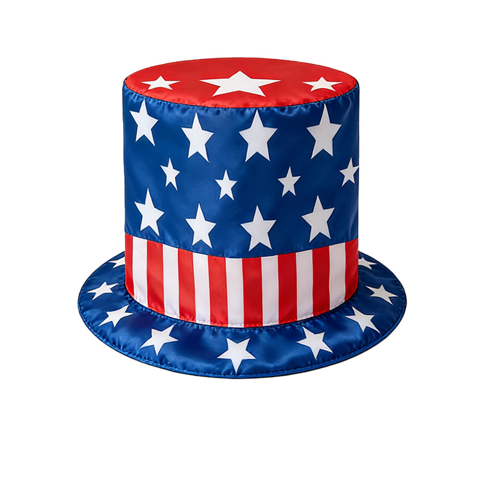 Nuevo sombrero transfronterizo del Día de la Independencia de los Estados Unidos Tío Sam sombrero festivo accesorios de decoración infantil bandera de los Estados Unidos sombrero alto