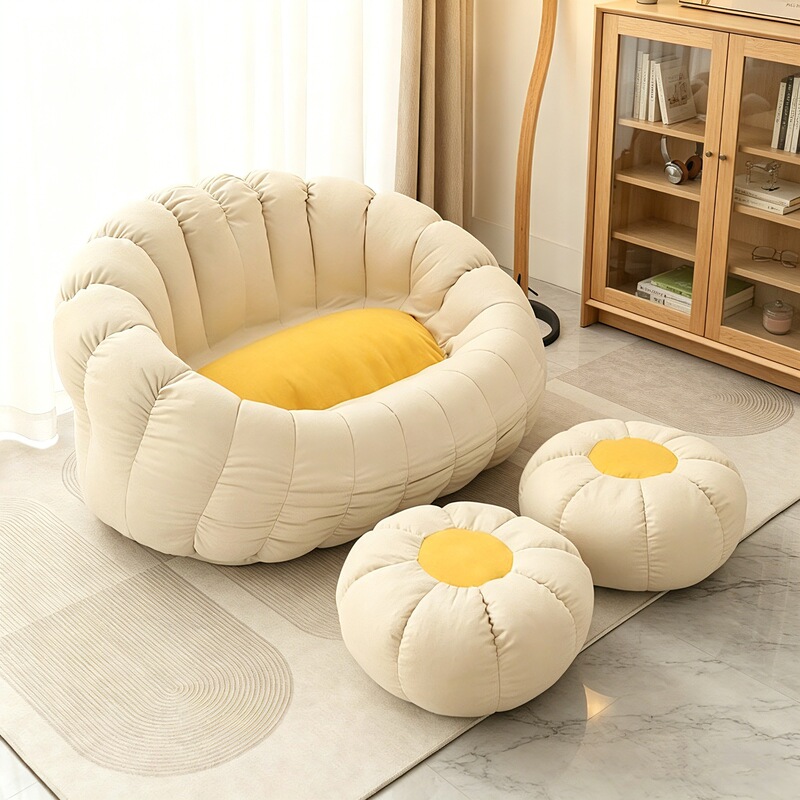Trendy Bean Bag Lazy Sofa for Bedroom, Double Tatami Recliner for Home Use, Balcony Leisure Chair, Can Be Used for Lying down and Sleeping, Small Sofa