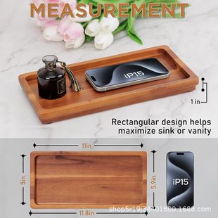 Right Angle Solid Wood Tray for Tea Cup Handles New Chinese Style Tea Set Bamboo Hotel Small Tea Tray Wooden Household Breakfast Plate