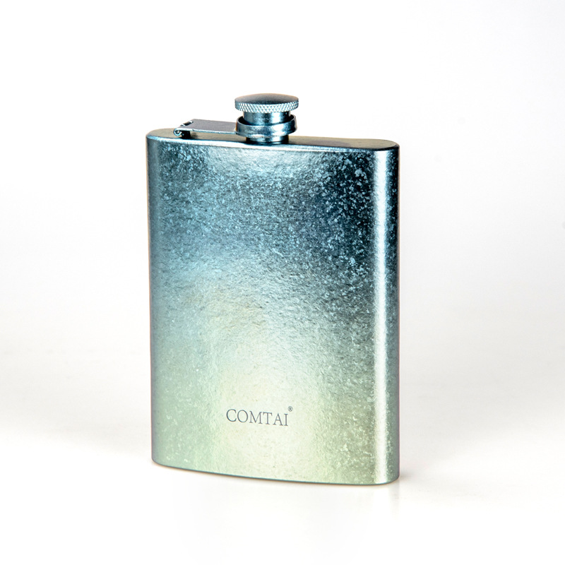 COMTAI - Botella de Vino Cuadrada Portátil de Titanio Puro, Juego de Vino de Alta Gama para Viajes al Aire Libre, Estilo Retro de Lujo Ligero, 200 ml