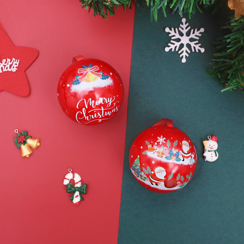 ブリキボールクリスマスギフト包装結婚式鉄箱幼稚園キャンディー箱鉄箱平安夜装飾品|undefined