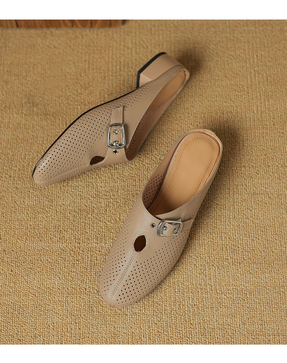 Dép sandal nữ quai chữ V đế bệt mũi trùm phong cách thời trang — màu trắng ngà chi tiết 16