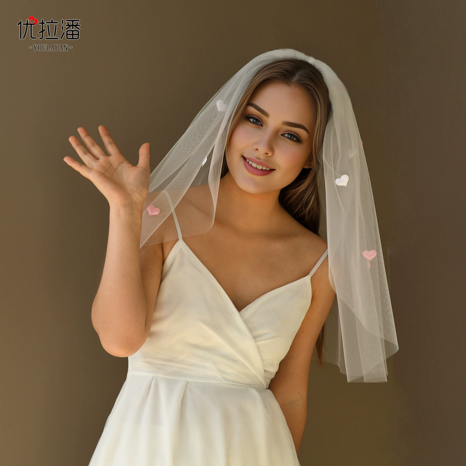 优拉潘 Fuchsia cute bride's veil for princess, (Cross-border trading)