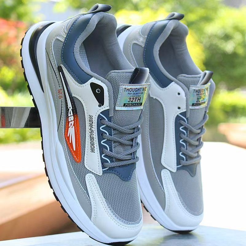 运动鞋男秋冬新款皮面防水休闲鞋男士百搭潮鞋软底防滑跑步旅游鞋