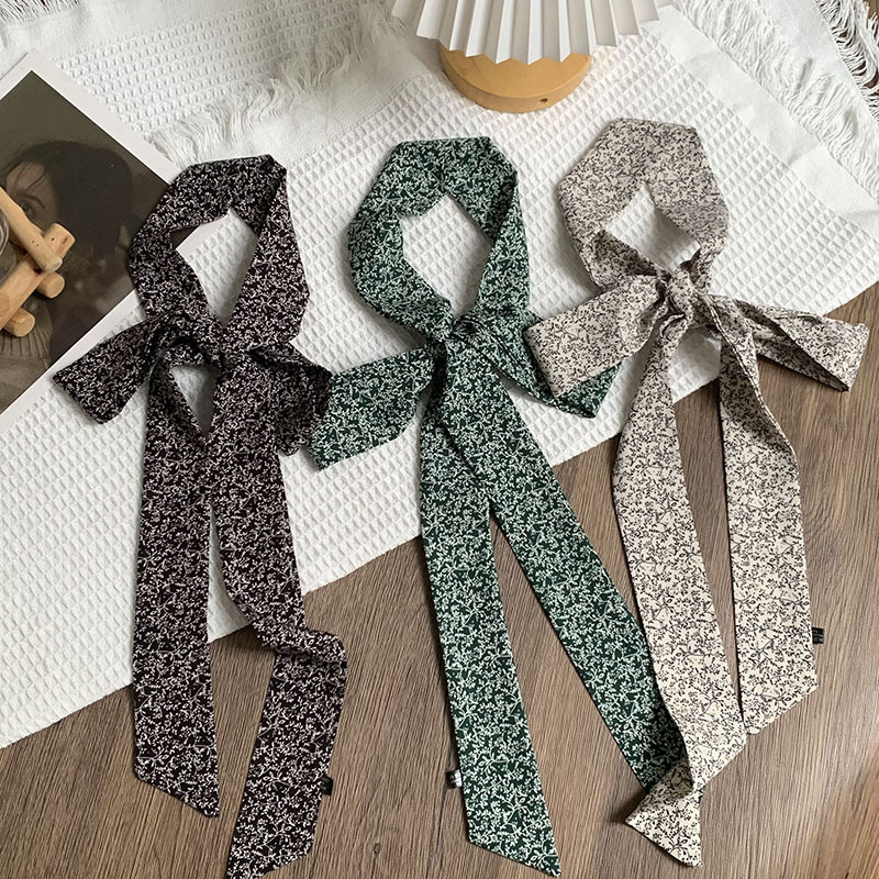 Pañuelo de seda, tira larga, sentido de alta gama, sentido de la atmósfera coreana, bufanda estrecha, bufanda, diadema, cinta, bolsa, cinta