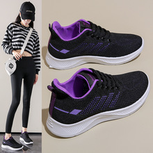 鞋子女2025休闲软底运动鞋透气单鞋飞织网面鞋批发代发跑步鞋女