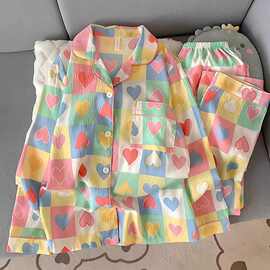 儿童睡衣秋冬款女童云朵棉薄款甜美长袖2025新款春秋季女孩家居服