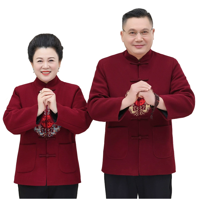 Tang одеваются мужчины среднего и пожилого возраста зимний папа большой день рождения пальто дедушка бабушка пара костюм