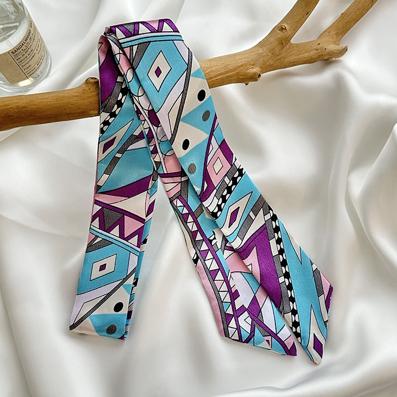 Bufanda de seda, tira larga, sentido de alta gama, nueva moda, todo-fósforo, diadema, cinturón para el cabello, bolso para el cabello, cinturón para el pañuelo multiusos