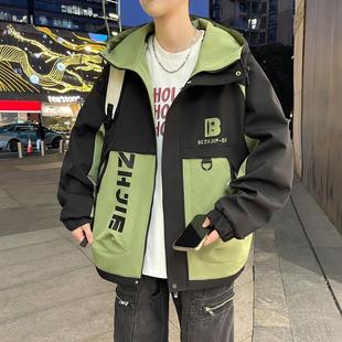 Spring and Autumn Coat for Teenagers Men's 2025 New Fashion Brand Boy's Handsome Top Junior High School Student's Big Boy's Rusk Clothes