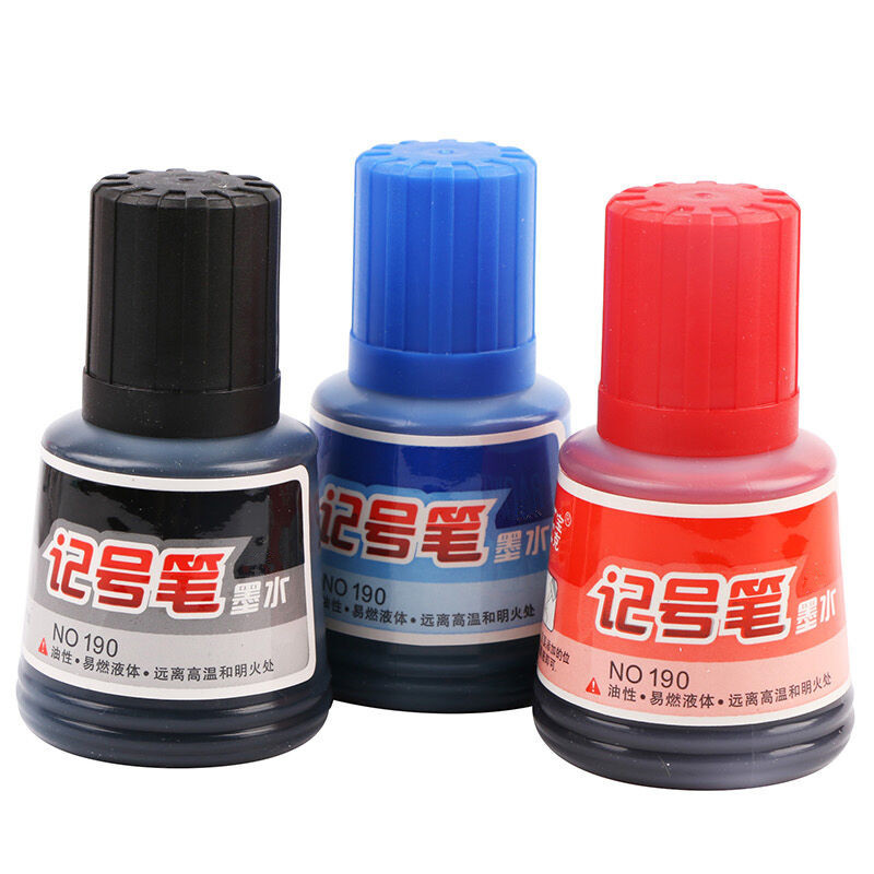 Bock NO190 Marker Ink 36ml/bottle Black Fat Tip Oil-based Marker Refill Office Supplies