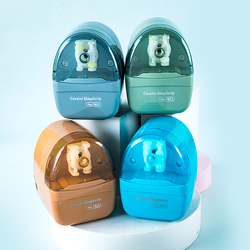 7821 Sacapuntas de lápiz de oficina simple Sacapuntas de lápiz de manivela manual Sacapuntas de lápiz automático de ajuste de espesor de 5 engranajes