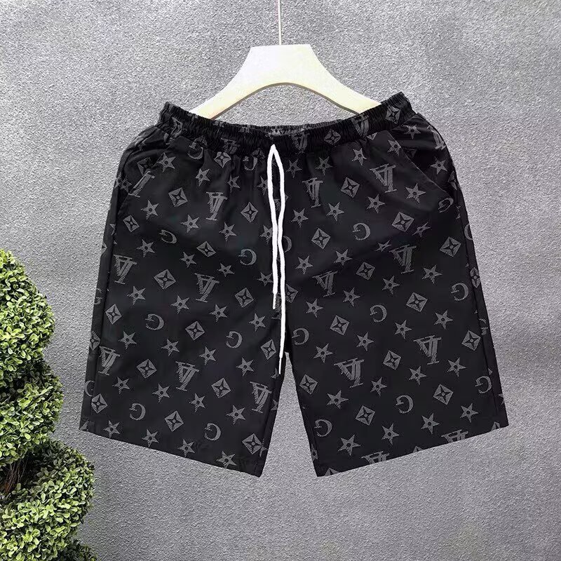 Summer New Men's Ice Silk Quick Drying Casual Sports Shorts Loose Breathable Five Point Pants With Letter Print_voghion.com