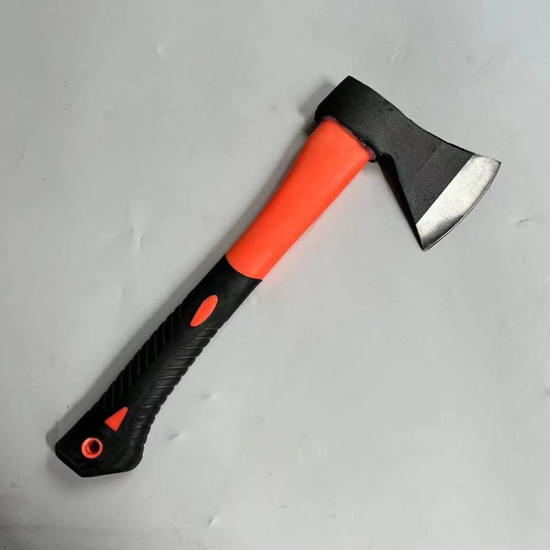 Ax for Cutting Trees and Splitting Firewood, Fire Ax, Outdoor Rubber Handle Curved Ax, Wooden Handle Reinforced Ax, Garden