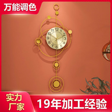 星轨时尚北欧简约挂钟铁艺客厅餐厅轻奢风艺术装饰新静音壁挂式