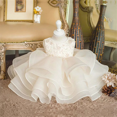 Children's high-end wedding dress princess ballgown puff dress fluffy stylish girls' dress stage performance costume cake dress