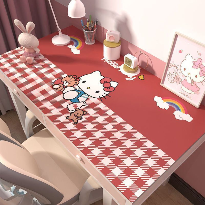 HelloKitty Desk Mat Students and Children Waterproof Oil-proof Mat Learning Homework Writing Desk Leather Tablecloth HelloKitty Desk Mat Students and Children Waterproof Oil-proof Mat Learning Homework Writing Desk Leather Tablecloth