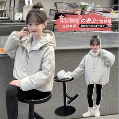 2025新款女童卫衣羽绒棉服中大童宽松洋气韩版棉袄宝宝休闲棉衣潮