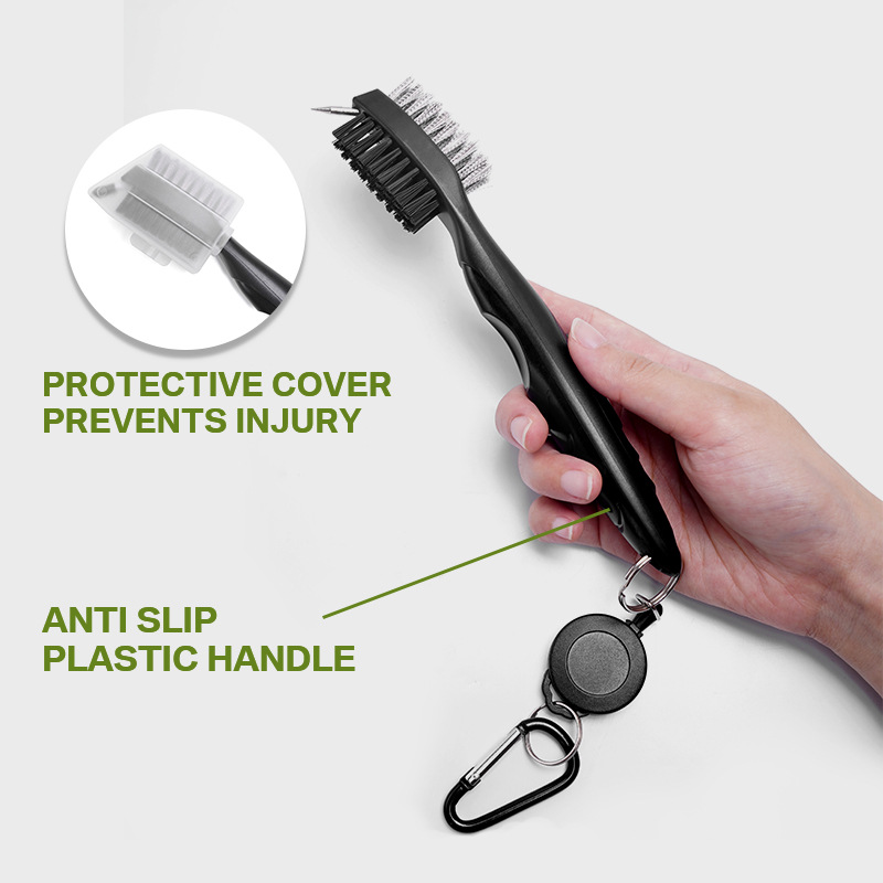 国境を越えて人気の高いゴルフグリーンフォーククリーニングギフトセット、クラブ両面クリーニングブラシ、スポーツタオル