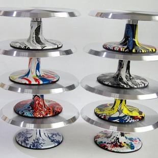 [factory Direct Sales] 12inch Aluminum Alloy DecoratinG Turntable Colorful Base BakinG Tools Cake Turntable [G Model]