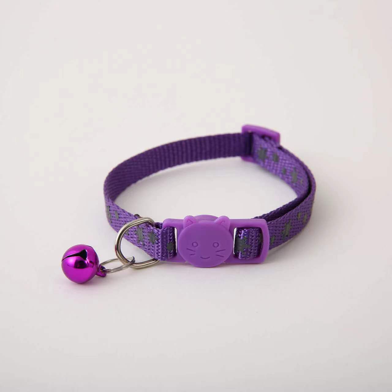 2024 nuevo collar de gato estrella reflectante gato perro pequeño y mediano pata de nailon reflectante funda de silicona estilo caliente