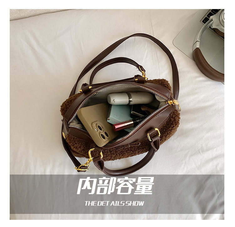 Túi đeo chéo nữ dáng gối mềm mại phong cách retro, túi xách tay đa năng — màu cà phê, màu nâu chi tiết 3
