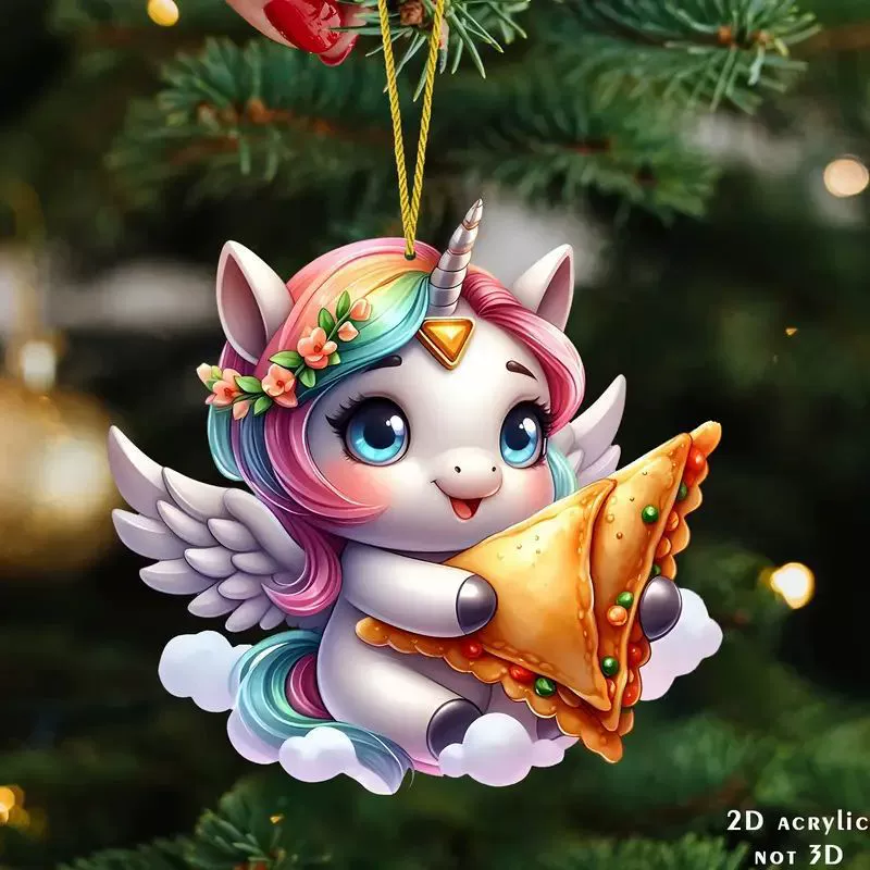 Новый стиль милый единорог акриловой подвески трансграничный плоский автомобиль зеркало заднего вида декоративные подвески для дома подвески