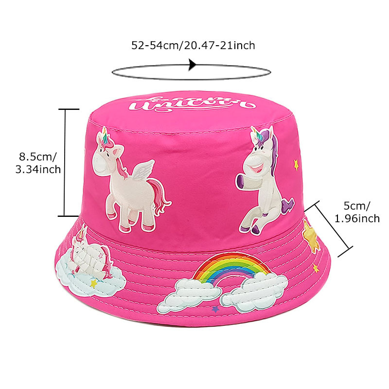 Girl's Cute Simple Style Unicorn Printing Bucket Hat display picture 1