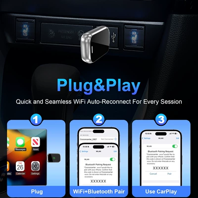 Cross-Border New Auto Box Simsiz CarPlay və Android Auto