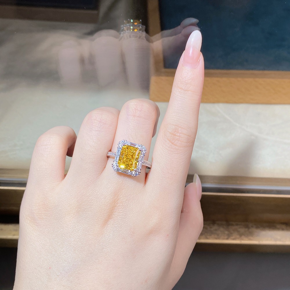 Tancise, anello da donna in argento Sterling con pietre preziose di colore giallo, per matrimonio, fidanzamento e cocktail _voghion.com