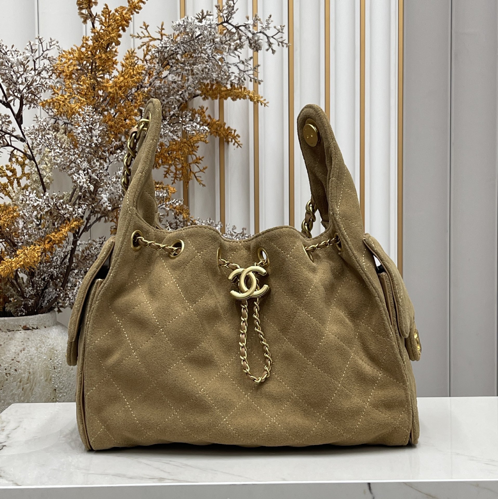 2026 New Caviar 25c Hippie Hobo Underarm Bag Fashion 25 Bag Suede Single Shoulder Chain Crossbody Bag For Women - Thumbnail 2
