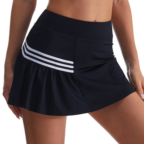 Summer women's fake two-piece sports skirt, antibacterial, quick-drying, breathable yoga shorts, fitness anti-exposure tennis culottes