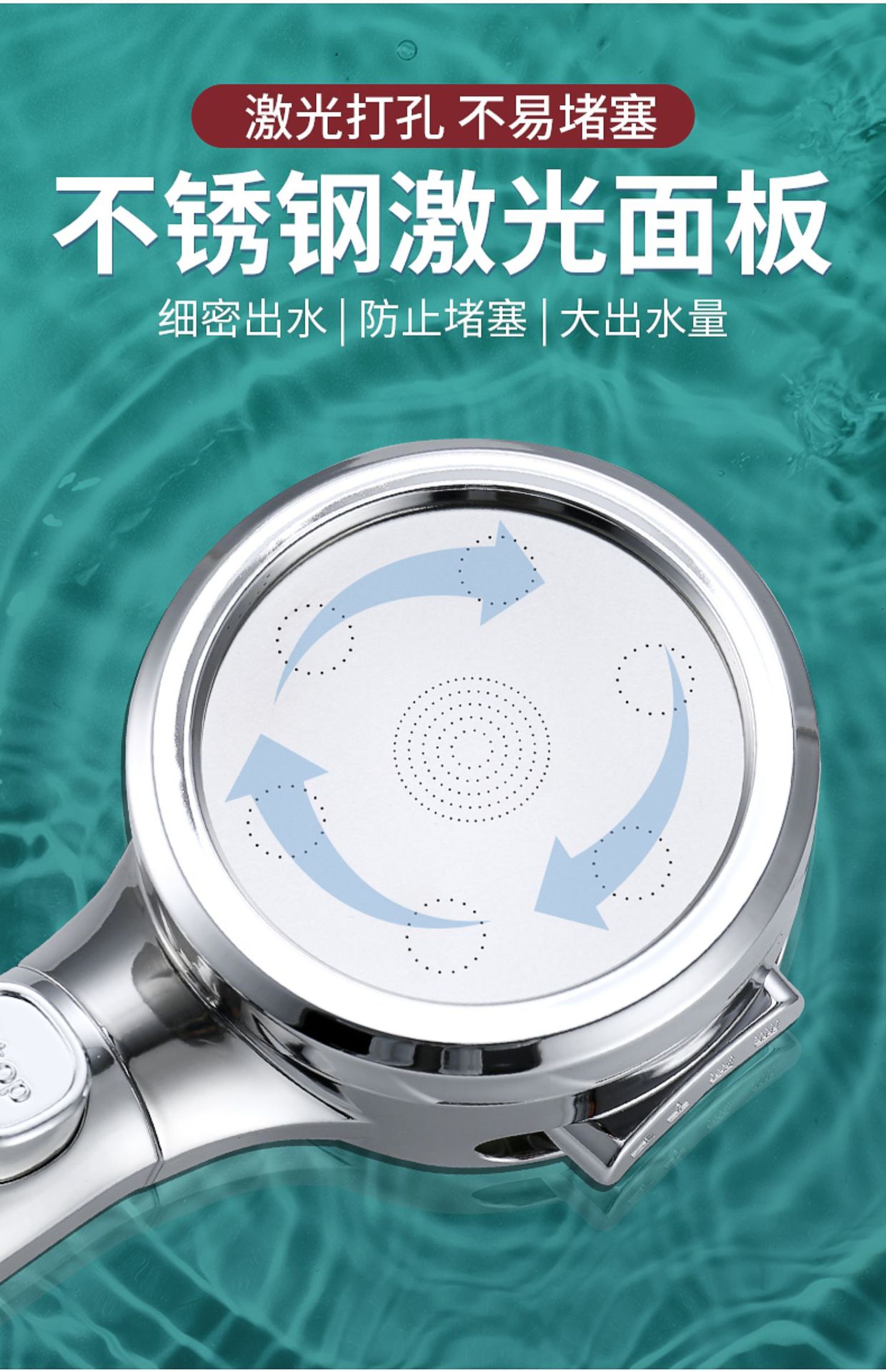 Smart digital display showerhead, home bathroom light pressure luxury showerhead set, bathroom heater, round shower, handheld showerhead undefined