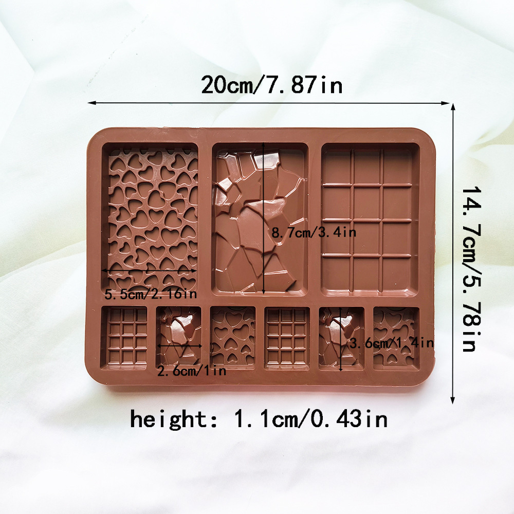 Tamaño de piezas de amor 171 molde de chocolate molde de silicona DIY pequeño amor molde de pastel de waffle