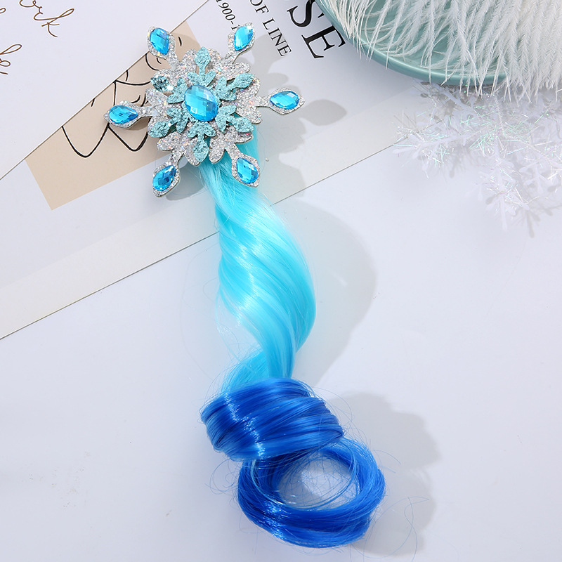 50g Weight Hair Clip Hair Accessories Type 1 Piece Quantity Holiday, Travel Occasion high temperature wire Material Snowflake Pattern Kid'S Gender Diamond Design Princess Style Princess Kid'S Snowflake High Temperature Wire Diamond Hair Clip 2