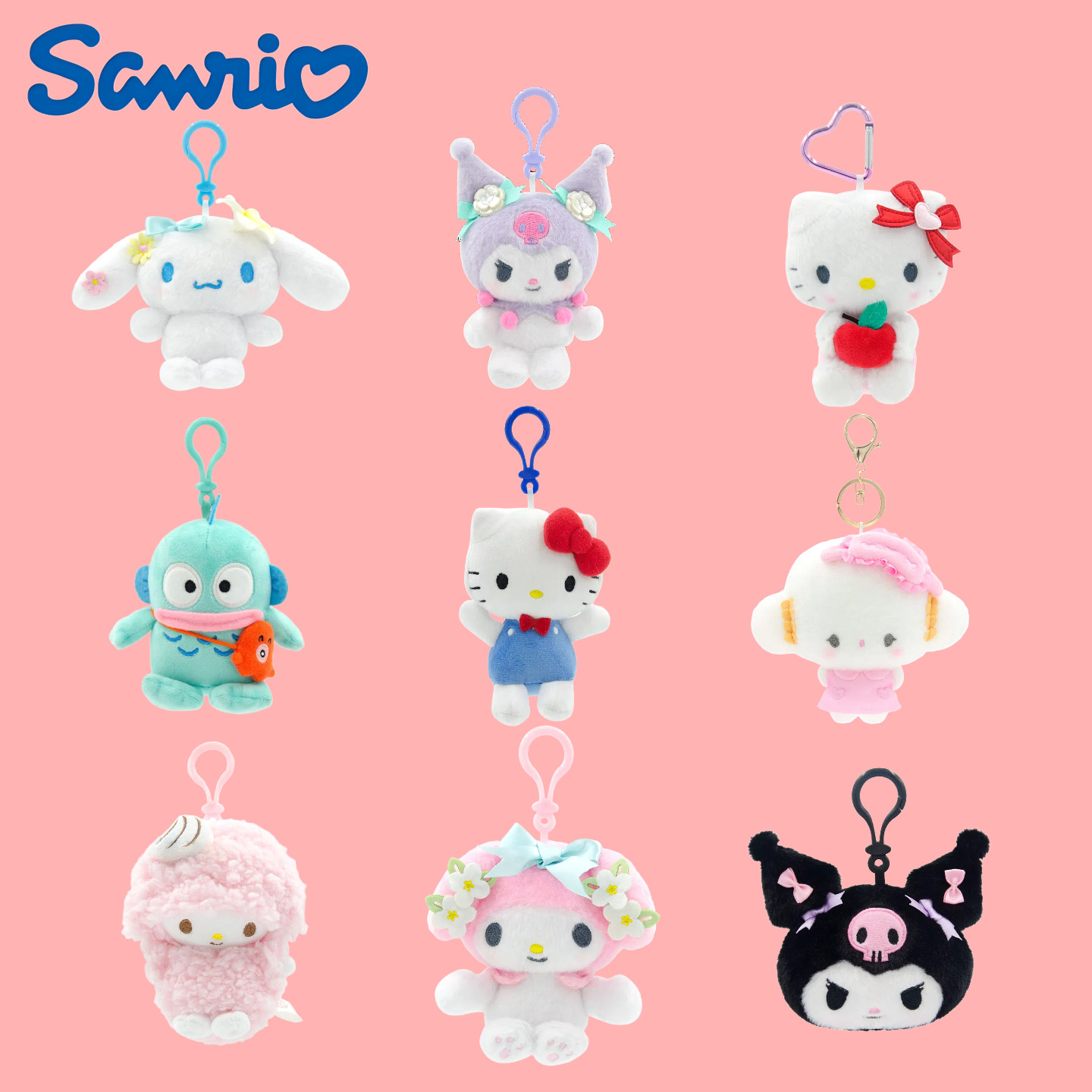 正版长亿三丽鸥毛绒挂件库洛米hellokitty小挂件玉桂狗书包包吊饰