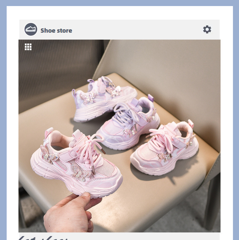 Girls' Breathable Mesh Athletic Sneakers For Spring And Autumn_voghion.com