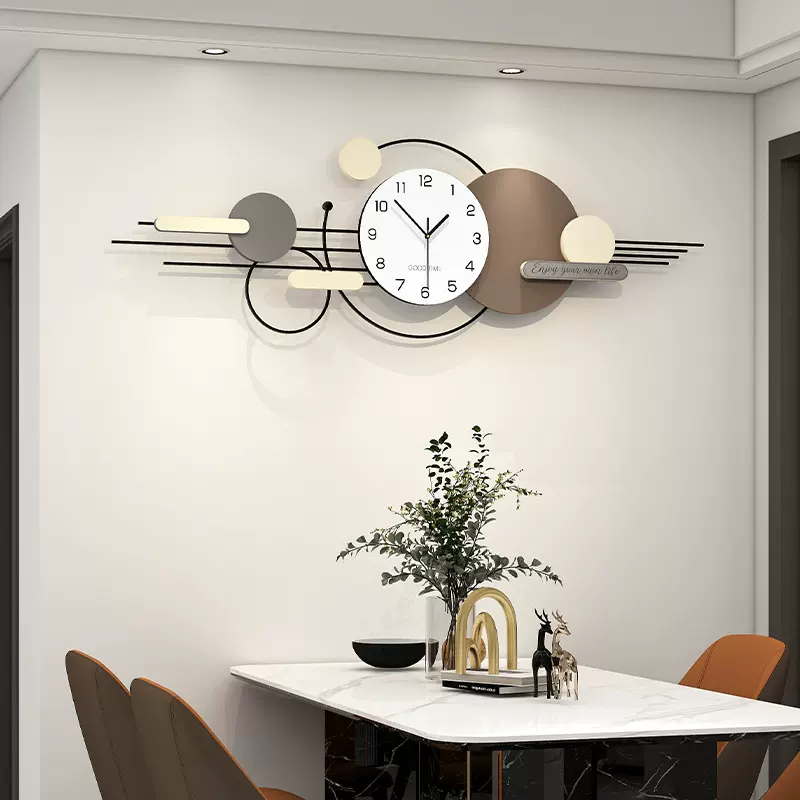 钟表餐厅现代简约挂钟高级感家用沙发玄关背景墙大气装饰挂墙时钟