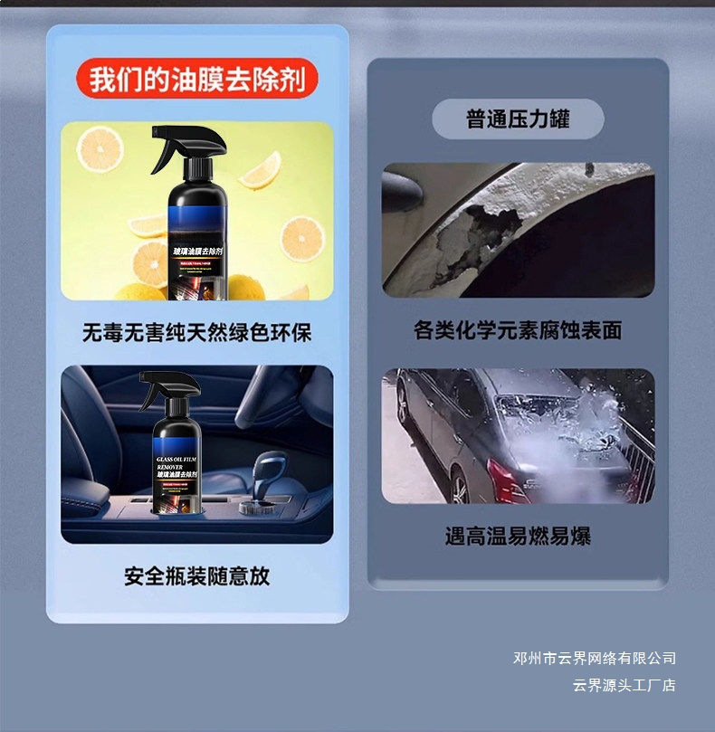 Yunjie Car Windshield Oil Film Cleaner Car Window Rearview Mirror Decontamination Cleaning Agent Remover