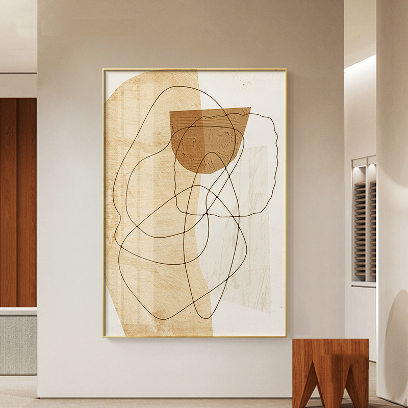 Wabi-sabi Style Entrance Hall Living Room Decoration Painting Japanese Minimalist Living Room Mural Large Sofa Background Wall Floor Painting