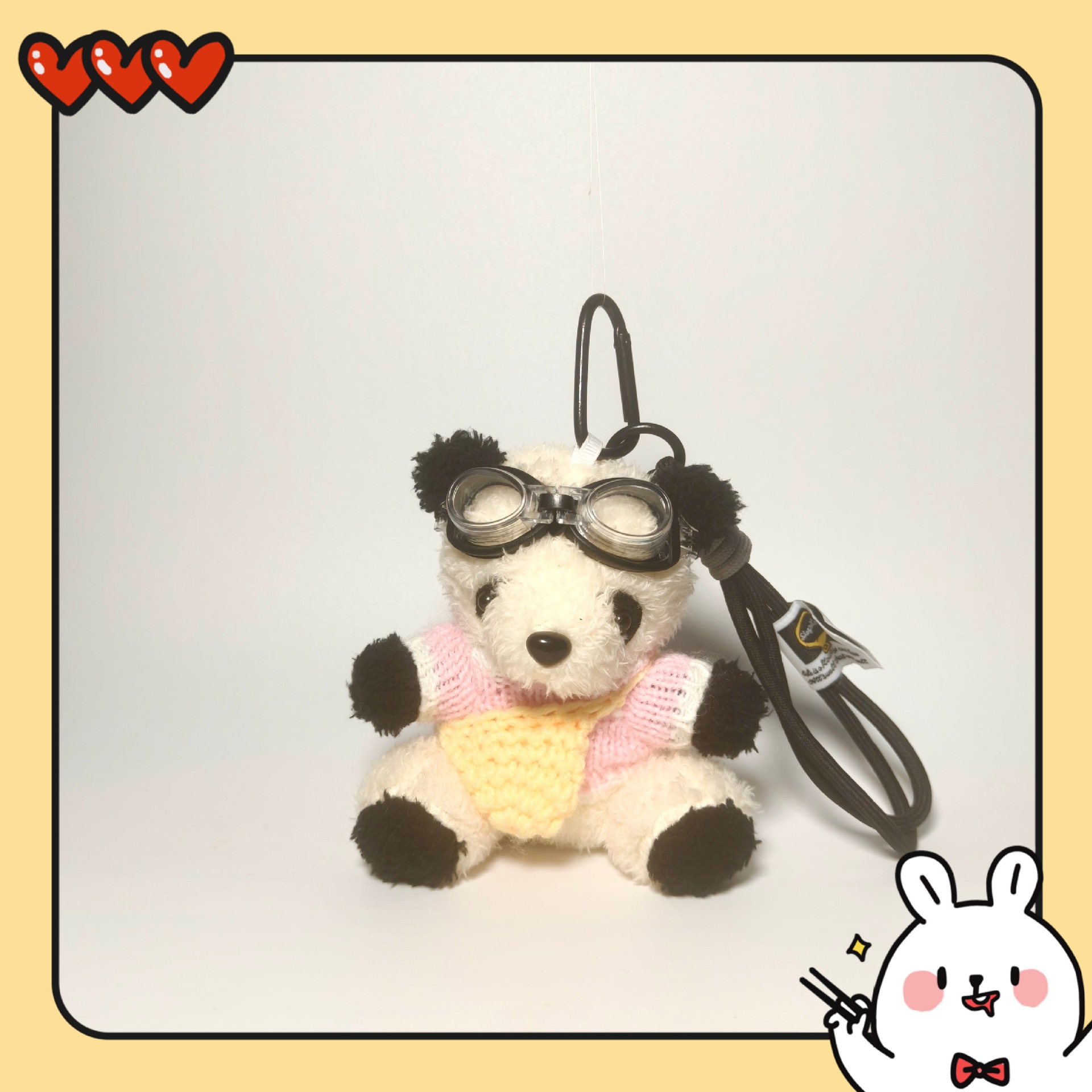 Pandas pilotos lindos colgantes de peluche llaveros muñecas colgantes bolsos colgantes para chicas regalos creativos para parejas