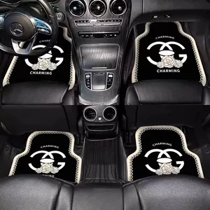 European and American car mat ring velvet universal car mat black and white light luxury non-slip wear-resistant car carpet mat