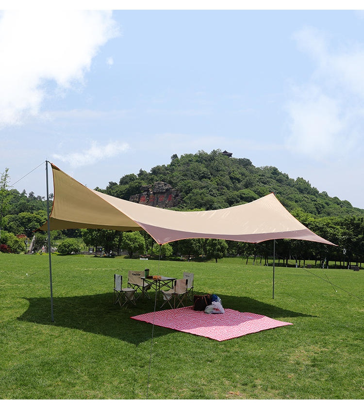 Outdoor Camping Site Leisure Butterfly-Shaped Canopy Park Sunshade Tent Camping Vinyl Rainproof Tent Rain Shelter